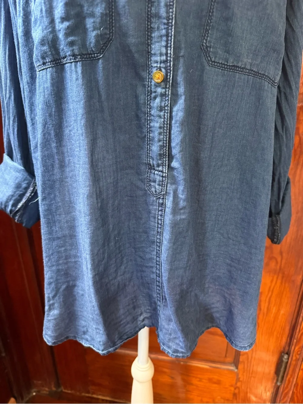 J.Crew Indigo Gauze Popover Shirt – Women’s Size 8